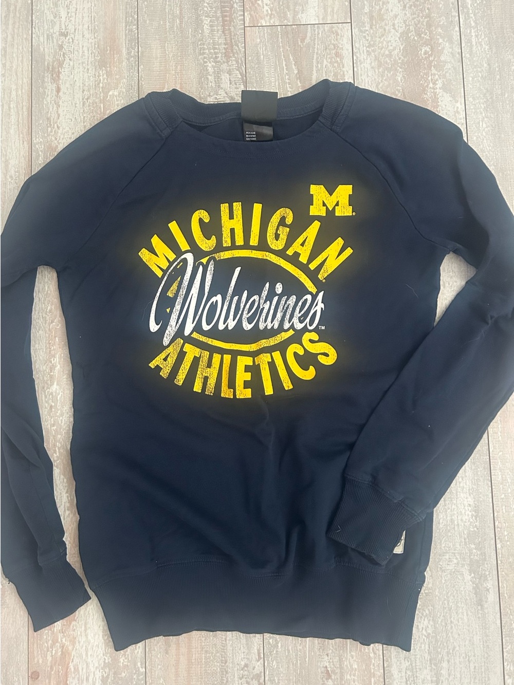 Michigan Wolverines Navy & Yellow Women’s Crewneck Sweater Size S
